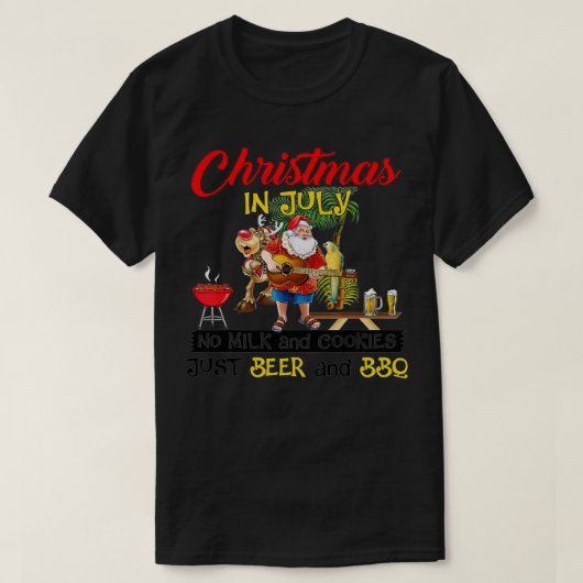 Kerstmis in juli: geen melk en koekjes boren gewoo t-shirt (Design voorkant)
