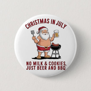 Kerstmis in juli: geen melk, geen koekjes, gewoon ronde button 5,7 cm
