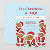 Kerstmis in juli Gingerbrood Santa Invite Kaart (Voorkant / Achterkant)