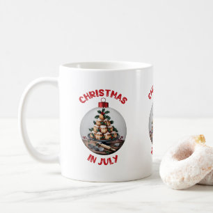 Kerstmis in juli, glasklare profiteroles koffiemok