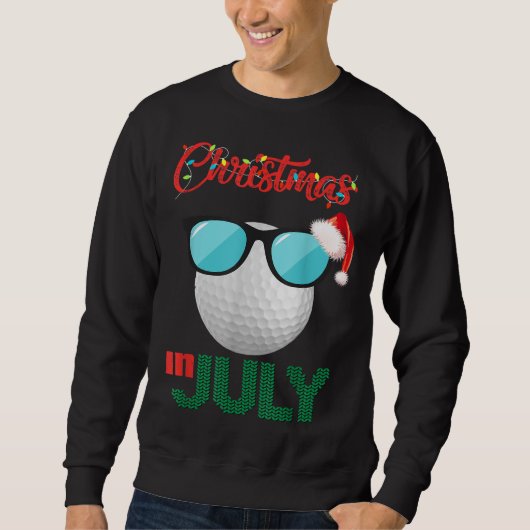 Kerstmis in juli Golf Golfer Glasses Santa Hat Su Trui (Voorkant)