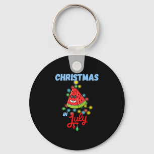 Kerstmis in Juli Grappig Watermeloen Zomer Ontwerp Sleutelhanger