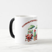 Kerstmis in juli Grappige Beach Santa's Vakantie Magische Mok (Voorkant links)