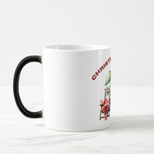 Kerstmis in juli Grappige Beach Santa's Vakantie Magische Mok (Links)