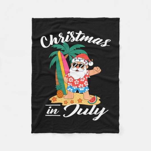 Kerstmis in juli grappige dabbing kerstman strand fleece deken (Voorkant)