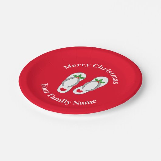 Kerstmis in juli grappige heilige blad strand sand papieren bordje (Gekanteld)