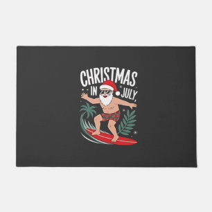 Kerstmis in juli Grappige kerst Kerstman Strand Deurmat