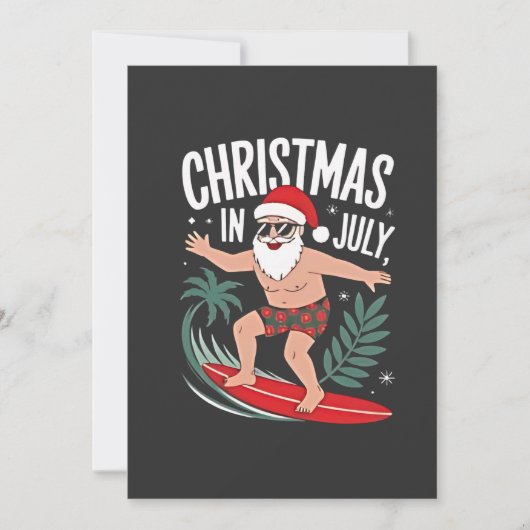 Kerstmis in juli Grappige kerst Kerstman Strand Kaart (Voorkant)