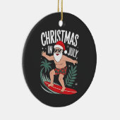 Kerstmis in juli Grappige kerst Kerstman Strand Keramisch Ornament (Rechts)