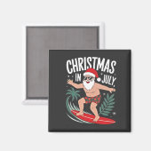 Kerstmis in juli Grappige kerst Kerstman Strand Magneet (Voorkant / Achterkant)