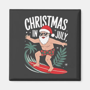 Kerstmis in juli Grappige kerst Kerstman Strand Magneet