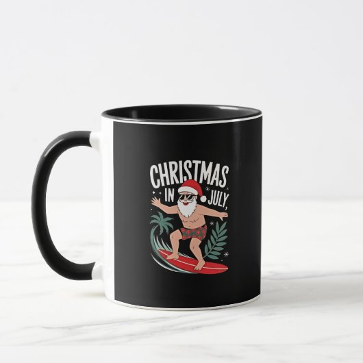 Kerstmis in juli Grappige kerst Kerstman Strand Mok (Links)