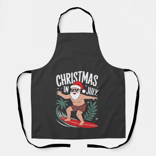 Kerstmis in juli Grappige kerst Kerstman Strand Schort (Voorkant)