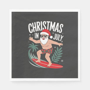Kerstmis in juli Grappige kerst Kerstman Strand Servet