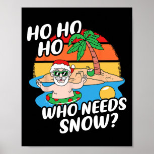 Kerstmis in juli grappige kerstman surfen zomer st poster