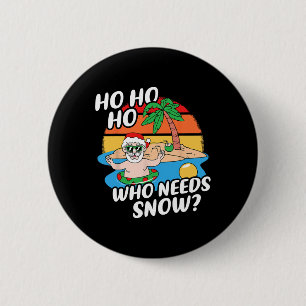 Kerstmis in juli grappige kerstman surfen zomer st ronde button 5,7 cm