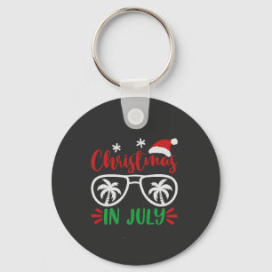 Kerstmis in juli Grappige Kerstman Vakantie Zomer Sleutelhanger