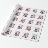 Kerstmis in juli Grappige Kerstman Xmas 4 juli Cadeaupapier (Uitgerold)