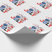 Kerstmis in juli Grappige Kerstman Xmas 4 juli Cadeaupapier (Hoek)