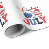 Kerstmis in juli Grappige Kerstman Xmas 4 juli Cadeaupapier (Rol Hoek)