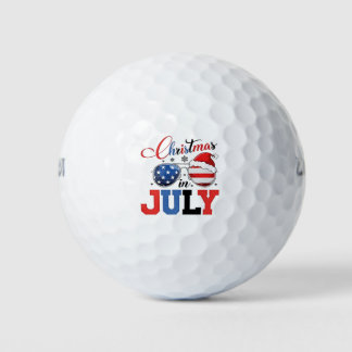Kerstmis in juli Grappige Kerstman Xmas 4 juli  Golfballen