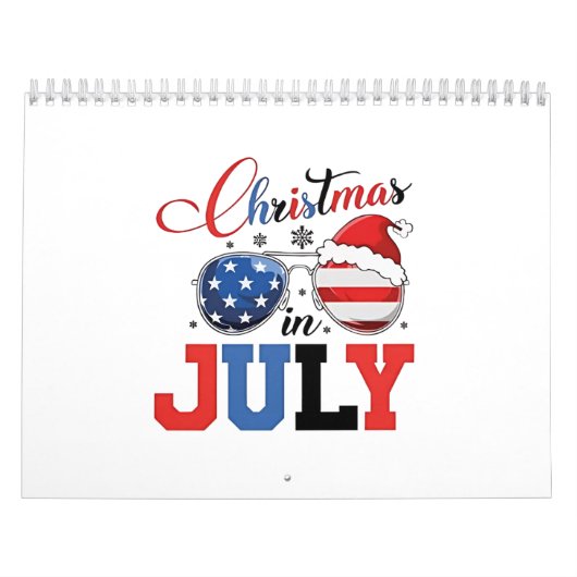 Kerstmis in juli Grappige Kerstman Xmas 4 juli Kalender (Hoes)