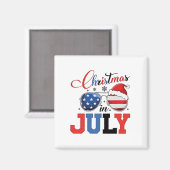 Kerstmis in juli Grappige Kerstman Xmas 4 juli Magneet (Voorkant / Achterkant)