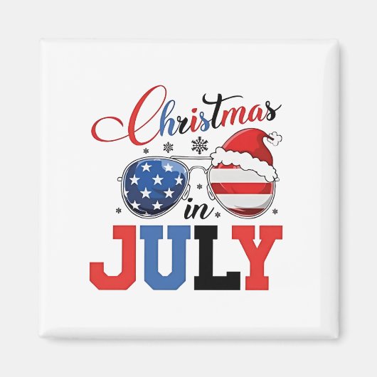 Kerstmis in juli Grappige Kerstman Xmas 4 juli Magneet (Voorkant)