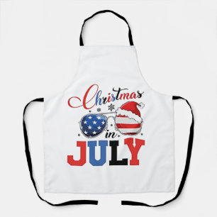 Kerstmis in juli Grappige Kerstman Xmas 4 juli Schort