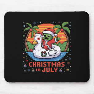 Kerstmis in juli grappige kerstman zombie kip pixe muismat