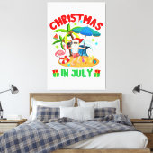Kerstmis in juli Grappige Santa Hat Zonnebril Summ Canvas Afdruk (Insitu (Slaapkamer))