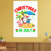Kerstmis in juli Grappige Santa Hat Zonnebril Summ Canvas Afdruk (Insitu (Woonkamer))