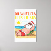 Kerstmis in juli Grappige Sinterklaas in Hawaï Vac Canvas Afdruk (Voorkant)