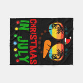 Kerstmis in juli Grappige Sneeuwman Beach Zomer Ha Fleece Deken (Voorkant (Horizontaal))