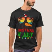 Kerstmis in juli Grappige Sneeuwman Beach Zomer Ha T-shirt (Voorkant)