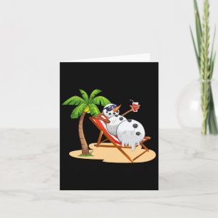 Kerstmis in juli Grappige Sneeuwman Strand Zomer H Kaart