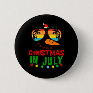 Kerstmis in juli Grappige Sneeuwman Strand Zomer H Ronde Button 5,7 Cm