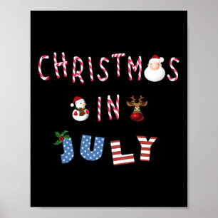 Kerstmis in juli grappige snoepriet Kerstman rendi Poster