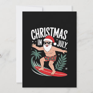Kerstmis in juli grappige surfende kerstman vakant kaart