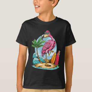 Kerstmis in juli Grappige Tropische Flamingo Hawai T-shirt