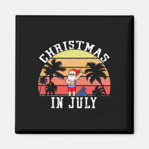 Kerstmis in juli Grappige vintage kerstman Zomer s Magneet