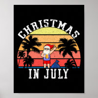 Kerstmis in juli Grappige vintage Kerstman Zomer S