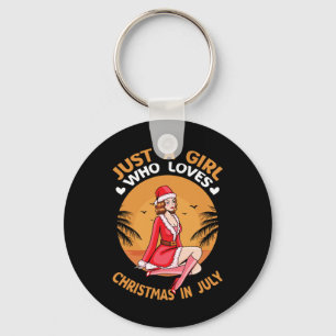 Kerstmis in juli - Grappige zomer flamingo kerstmi Sleutelhanger