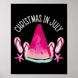 Kerstmis in juli Grappige Zomer Vakantie Tropisch Poster