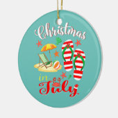 Kerstmis in juli Grapzige zomer voor strandlopers Keramisch Ornament (Links)