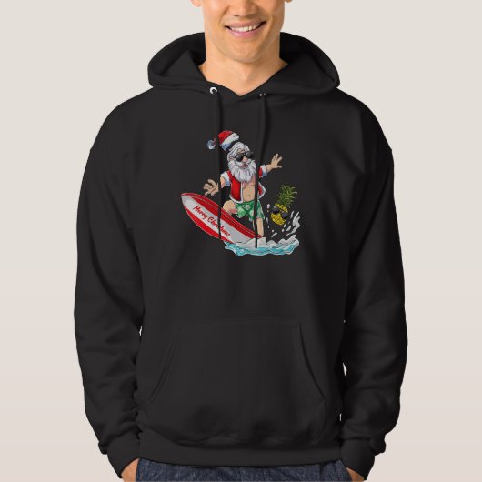 Kerstmis in juli Hawaïaanse Santa Floatie Zomer Pi Hoodie (Voorkant)