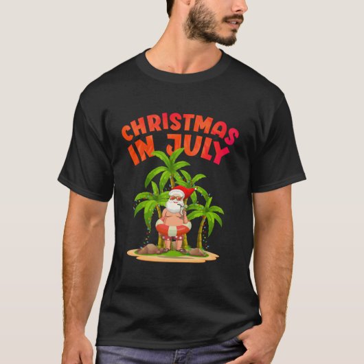 Kerstmis in juli Hawaii Sinterklaas T-shirt Hawaïa (Voorkant)
