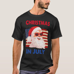 Kerstmis in juli Hawaiian Santa American Pride 4t T-shirt