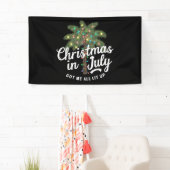 Kerstmis in juli heeft me helemaal verlicht spandoek (Insitu)