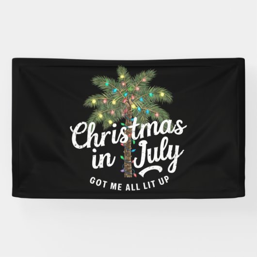 Kerstmis in juli heeft me helemaal verlicht spandoek (Horizontaal)